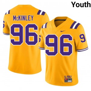Dominick McKinley #96 Louisiana State Jersey | Gameday Gold College Football Youth Embroidery 56251541
