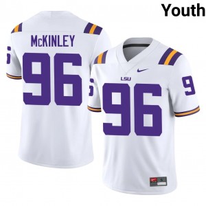 LSU Tigers Dominick McKinley #96 White Jersey | Premium Stitched NCAA Football Youth Apparel 60256236