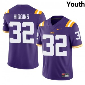 Top-Tier Gavin Higgins #32 Geaux Tigers Purple Jersey | Youth University Football Swen Fan Gear 57866856