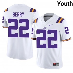 LSU Harlem Berry #22 White Jersey | Pro Cut Stitched NCAA Football Youth Apparel 65265252
