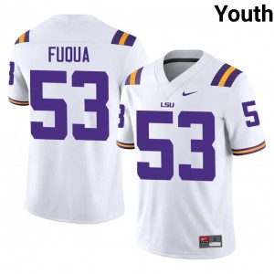 Hayes Fuqua #53 Geaux Tigers Jersey | Pro-Grade White College Football Youth Stitched 87571413