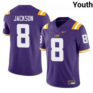 LSU Ja'Keem Jackson #8 Purple Jersey | Pro Cut Stitch NCAA Football Youth Apparel 64685620