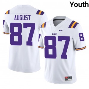 Joey August #87 Fighting Tigers Jersey | Exclusive White College Football Youth Stitched 54552255