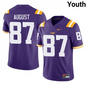 LSU Joey August #87 Purple Jersey | Pro Cut Stitch NCAA Football Youth Apparel 34534869