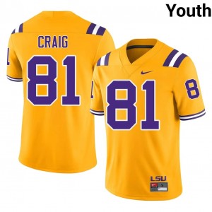 Landon Craig #81 Geaux Tigers Jersey | Pro-Grade Gold College Football Youth Embroidery 82599276
