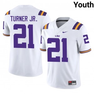 #21 Michael Turner Jr. Fighting Tigers White Jersey | Elite Stitched Youth Player Football Gear 51118165