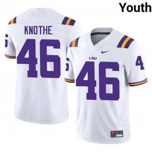 Top-Tier Seth Knothe #46 Geaux Tigers White Jersey | Youth University Football Stitched Fan Gear 12639746