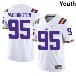 #95 Shone Washington Louisiana State White Jersey | Alumni Stitched Youth Player Football Gear 81406195