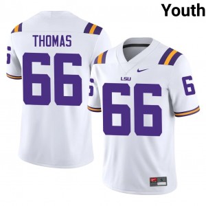 #66 Solomon Thomas LSU White Jersey | Authentic Stitched Youth Player Football Gear 48970426