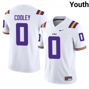 #0 Tamarcus Cooley Geaux Tigers White Jersey | Classic Stitched Youth Player Football Gear 19463780