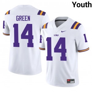 #14 Trey'Dez Green Louisiana State White Jersey | Alumni Stitched Youth Player Football Gear 68386678