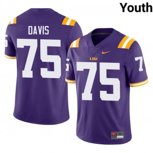 Top-Tier Weston Davis #75 Geaux Tigers Purple Jersey | Youth University Football Swen Fan Gear 70042886
