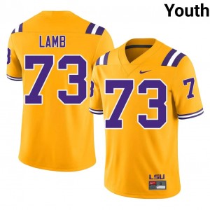Adrian Lamb #73 Fighting Tigers Jersey | Exclusive Gold College Football Youth Embroidery 66870071