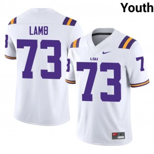 LSU Adrian Lamb #73 White Jersey | Pro Cut Stitched NCAA Football Youth Apparel 33012559