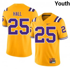Durable Aiden Hall #25 Fighting Tigers Gold Jersey | Youth University Football Embroidery Fan Gear 59928649