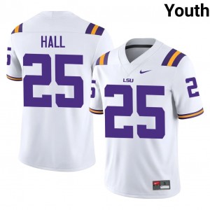 Aiden Hall #25 LSU Jersey | Iconic White College Football Youth Stitched 47829833