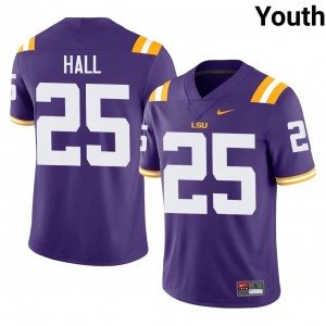 Geaux Tigers Aiden Hall #25 Purple Jersey | Essential Swen NCAA Football Youth Apparel 86263597