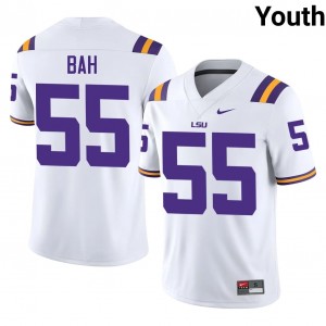 White Aliou Bah #55 Geaux Tigers Jersey | Youth High School Football Limited Stitched 78657051