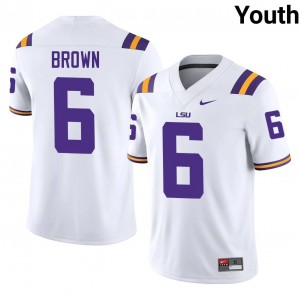 White Barion Brown #6 Fighting Tigers Jersey | Youth High School Football Fresh Stitched 36292870