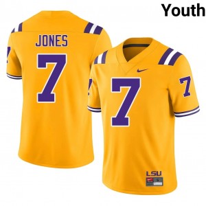 Officially Licensed Bert Jones #7 LSU Gold Jersey | Youth University Football Embroidery Fan Gear 65442371