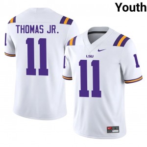 LSU Brian Thomas Jr. #11 White Jersey | Pro Cut Stitched NCAA Football Youth Apparel 24133717