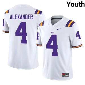 #4 Charles Alexander Louisiana State White Jersey | Alumni Stitched Youth Player Football Gear 37836631