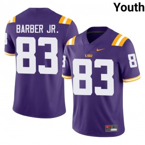#83 Corey Barber Jr. LSU Tigers Purple Jersey | Alumni Stitch Youth Player Football Gear 32490325