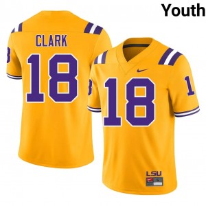 Damone Clark #18 Geaux Tigers Jersey | Pro-Grade Gold College Football Youth Embroidery 67473109