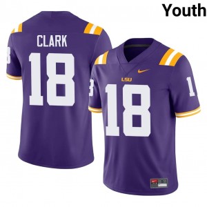 #18 Damone Clark Fighting Tigers Purple Jersey | Elite Swen Youth Player Football Gear 72899967