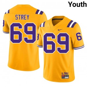 Gold Darrin Strey #69 LSU Jersey | Youth High School Football Licensed Embroidery 32811825