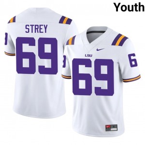 Top-Tier Darrin Strey #69 Geaux Tigers White Jersey | Youth University Football Stitched Fan Gear 30438248