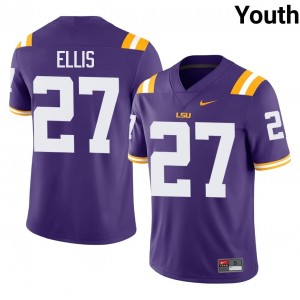 Durable Dez Ellis #27 LSU Tigers Purple Jersey | Youth University Football Swen Fan Gear 80338721