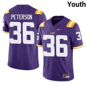 Officially Licensed Emari Peterson #36 LSU Purple Jersey | Youth University Football Stitch Fan Gear 15951019