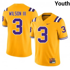 Gold Eugene Wilson III #3 Geaux Tigers Jersey | Youth High School Football Limited Embroidery 41291127