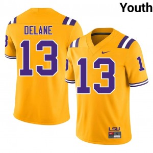 Faheem Delane #13 Geaux Tigers Jersey | Pro-Grade Gold College Football Youth Embroidery 58757470