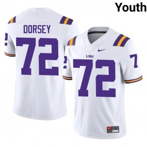 Geaux Tigers Glenn Dorsey #72 White Jersey | Essential Stitched NCAA Football Youth Apparel 83722209