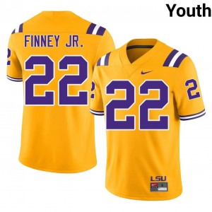 #22 Havon Finney Jr. LSU Gold Jersey | Authentic Embroidery Youth Player Football Gear 43784902