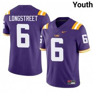 #6 Husan Longstreet LSU Tigers Purple Jersey | Alumni Stitch Youth Player Football Gear 64013465