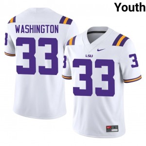 Isaiah Washington #33 Geaux Tigers Jersey | Pro-Grade White College Football Youth Stitched 55421724
