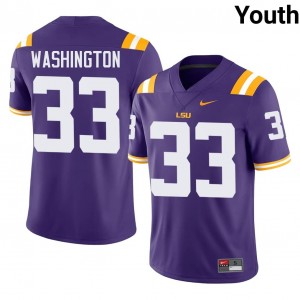 LSU Tigers Isaiah Washington #33 Purple Jersey | Genuine Stitch NCAA Football Youth Apparel 45133441