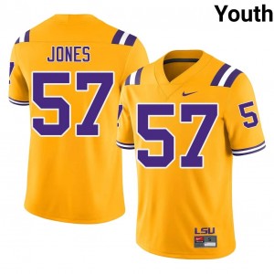 JaKolby Jones #57 Louisiana State Jersey | Gameday Gold College Football Youth Embroidery 33794409