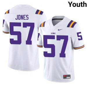 LSU Tigers JaKolby Jones #57 White Jersey | Premium Stitched NCAA Football Youth Apparel 75994333