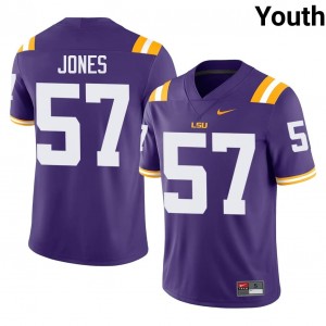 #57 JaKolby Jones LSU Purple Jersey | Authentic Stitch Youth Player Football Gear 82772797