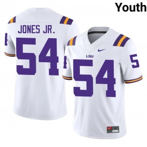Officially Licensed Ja'Mard Jones Jr. #54 LSU White Jersey | Youth University Football Stitched Fan Gear 43174746