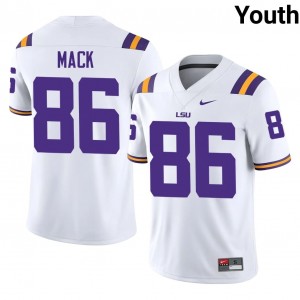 White Jabari Mack #86 LSU Jersey | Youth High School Football Licensed Stitched 84503939