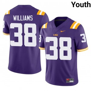 Purple Jackson Williams #38 Geaux Tigers Jersey | Youth High School Football Limited Swen 29494200