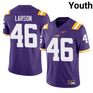Purple James Larson #46 LSU Tigers Jersey | Youth High School Football Fresh Swen 98964462