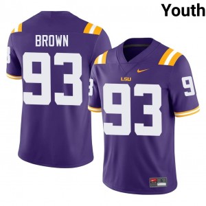Purple Jaylen Brown #93 Fighting Tigers Jersey | Youth High School Football Fresh Swen 45450794