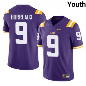 Purple Joe Burrow Burreaux #9 LSU Tigers Jersey | Youth High School Football Moisture Wicking Stitch 31718103