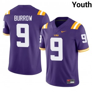 Top-Tier Joe Burrow #9 Geaux Tigers Purple Jersey | Youth University Football Swen Fan Gear 86679141